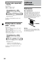 Preview for 18 page of Sony XR-C5500 Operating Instructions Manual