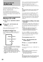 Preview for 16 page of Sony XR-C6120 Operating Instructions Manual