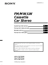 Sony XR-C6220R Operating Instructions Manual preview