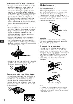 Предварительный просмотр 16 страницы Sony XR-C7200 - Fm/am Cassette Car Stereo Operating Instructions Manual