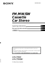 Предварительный просмотр 1 страницы Sony XR-C7300 Operating Instructions Manual