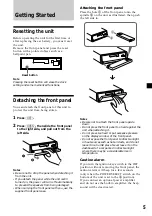 Предварительный просмотр 5 страницы Sony XR-C7300 Operating Instructions Manual