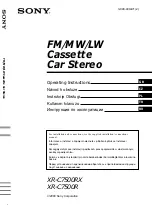 Sony XR-C7500R Operating Instructions Manual preview
