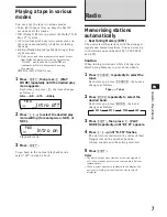 Предварительный просмотр 7 страницы Sony XR-C750RDS Operating Instructions Manual