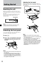 Предварительный просмотр 6 страницы Sony XR-C8220 Operating Instructions Manual