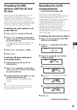 Предварительный просмотр 11 страницы Sony XR-C900RDS Operating Instructions Manual