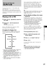 Предварительный просмотр 17 страницы Sony XR-C9100 Operating Instructions Manual