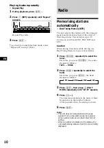 Preview for 10 page of Sony XR-C9100R Operating Instructions Manual