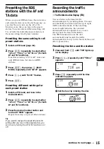 Preview for 15 page of Sony XR-C9100R Operating Instructions Manual