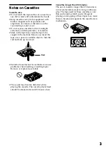 Preview for 3 page of Sony XR-CA300 - Fm-am Cassette Car Stereo Operating Instructions Manual