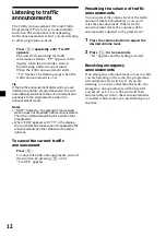 Preview for 12 page of Sony XR-CA300 - Fm-am Cassette Car Stereo Operating Instructions Manual