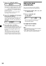 Preview for 14 page of Sony XR-CA300 - Fm-am Cassette Car Stereo Operating Instructions Manual