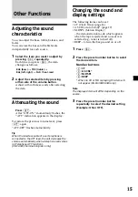 Preview for 15 page of Sony XR-CA300 - Fm-am Cassette Car Stereo Operating Instructions Manual