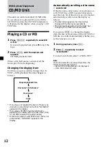 Preview for 12 page of Sony XR-CA320 Operating Instructions Manual