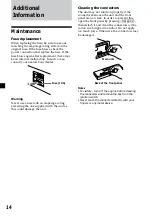 Предварительный просмотр 14 страницы Sony XR-CA320 Operating Instructions Manual