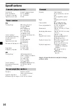 Preview for 16 page of Sony XR-CA320 Operating Instructions Manual