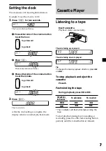 Предварительный просмотр 7 страницы Sony XR-CA330 Installation/Connection Operating Instructions Manual