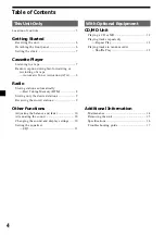 Preview for 4 page of Sony XR-CA360EE Operating Instructions Manual