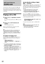 Preview for 12 page of Sony XR-CA360EE Operating Instructions Manual