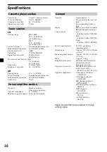 Preview for 16 page of Sony XR-CA360EE Operating Instructions Manual