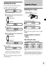 Preview for 7 page of Sony XR-CA370 Operating Instructions Manual