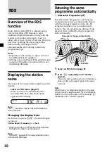 Preview for 10 page of Sony XR-CA370 Operating Instructions Manual