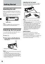 Предварительный просмотр 6 страницы Sony XR-CA400 Operating Instructions Manual