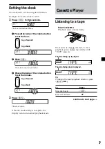 Предварительный просмотр 7 страницы Sony XR-CA420 Operating Instructions Manual