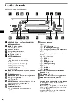 Preview for 4 page of Sony XR-CA430X Operating Instructions Manual