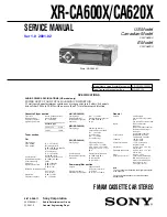 Sony XR-CA600X - Fm/mw/sw Cassette Car Stereo Service Manual preview