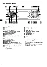 Preview for 4 page of Sony XR-CA630X Operating Instructions Manual