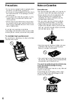 Preview for 6 page of Sony XR-CA640X Operating Instructions Manual