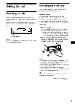 Preview for 7 page of Sony XR-CA640X Operating Instructions Manual