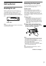 Preview for 7 page of Sony XR-CA650X - Fm-am Cassette Car Stereo Operating Instructions Manual