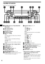 Preview for 4 page of Sony XR-CA665EE Operating Instructions Manual