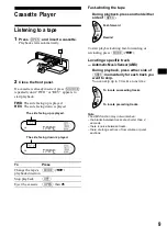 Preview for 9 page of Sony XR-CA670X Operating Instructions Manual