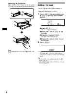 Preview for 8 page of Sony XR-CA800 Operating Instructions Manual