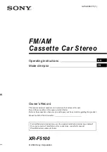 Preview for 1 page of Sony XR-F5005 Operating Instructions Manual