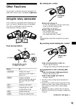 Preview for 13 page of Sony XR-F5005 Operating Instructions Manual