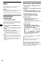 Предварительный просмотр 10 страницы Sony XR-F5100EE Operating Instructions Manual