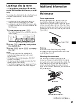 Предварительный просмотр 21 страницы Sony XR-F5100EE Operating Instructions Manual