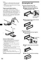 Предварительный просмотр 22 страницы Sony XR-F5100EE Operating Instructions Manual