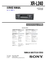 Sony XR-L240 Service Manual предпросмотр