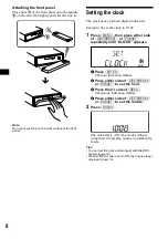 Preview for 8 page of Sony XR-L500 Operating Instructions Manual