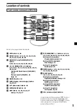 Предварительный просмотр 5 страницы Sony XR-M550 Primary Operating Instructions Manual