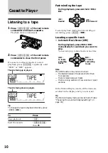 Предварительный просмотр 10 страницы Sony XR-M550 Primary Operating Instructions Manual