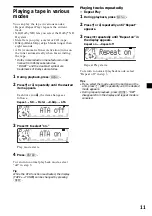 Предварительный просмотр 11 страницы Sony XR-M550 Primary Operating Instructions Manual