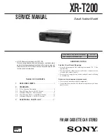 Предварительный просмотр 1 страницы Sony XR-T200 Service Manual