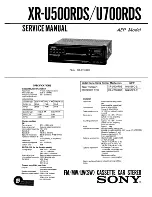 Preview for 1 page of Sony xr-u500rds Service Manual