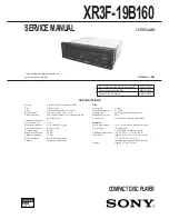 Sony XR3F-19B160 Service Manual preview